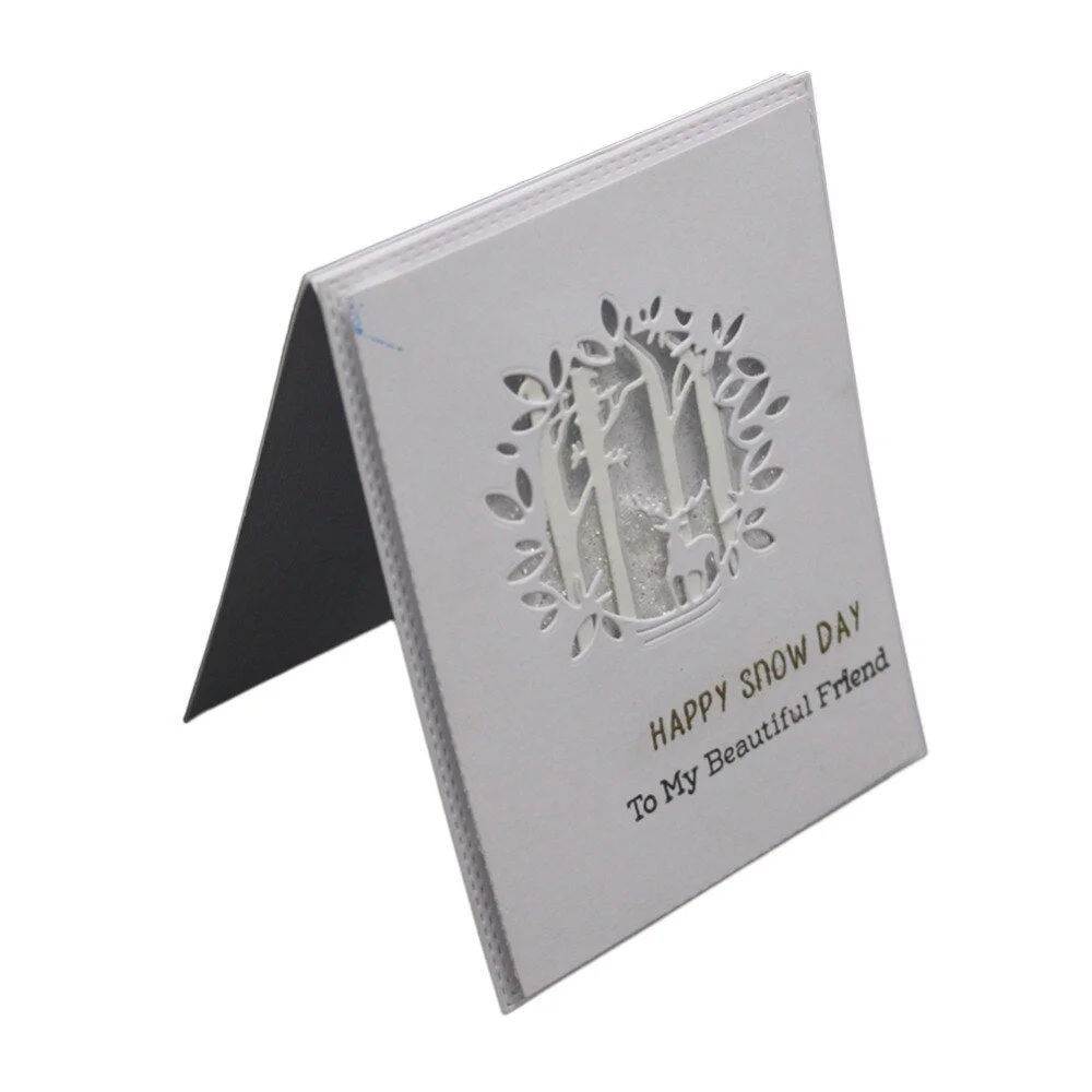 Forest Metal Cutting Dies Deer Mold Circle Wreath Cut Die Scrapbook Paper Craft Knife Mould Blade Punch Stencil Stamps And Dies