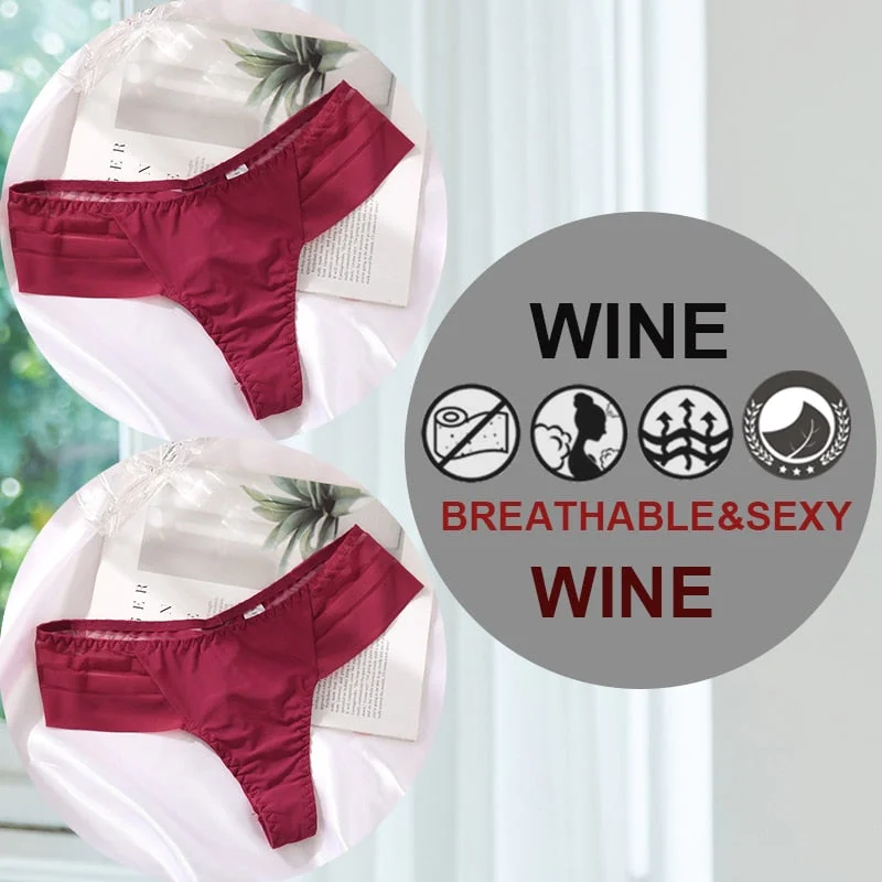 FINETOO 2PCS/Set M-XL G-string Women's Panties Sexy Perspective Seamless Panties Underwear Female See-Through Underpant Lingerie