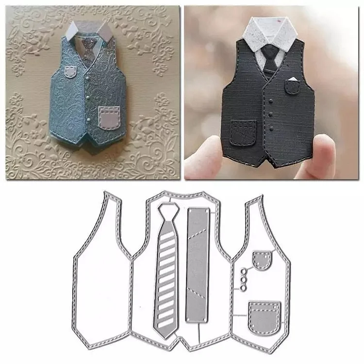 Vest Shirt Tie Metal Cutting Dies Stencil Template For DIY Scrapbooking Embossing Paper Cards Album Making Craft Dies Cut