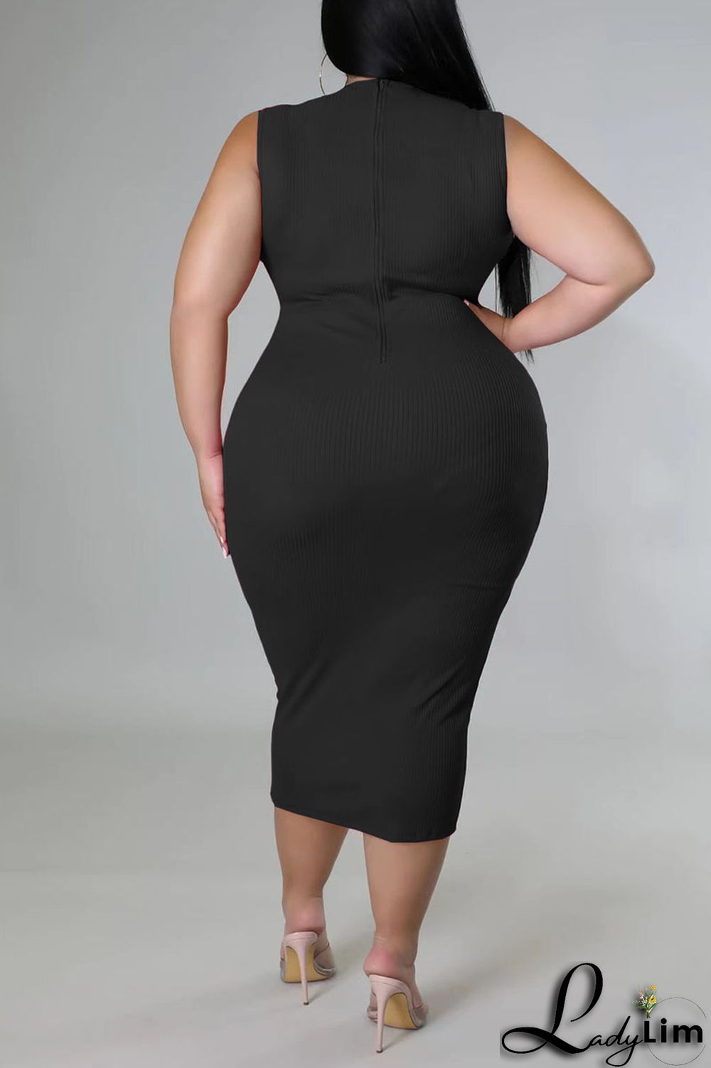 Green Casual Solid Split Joint Knotted O Neck One Step Skirt Plus Size Dresses