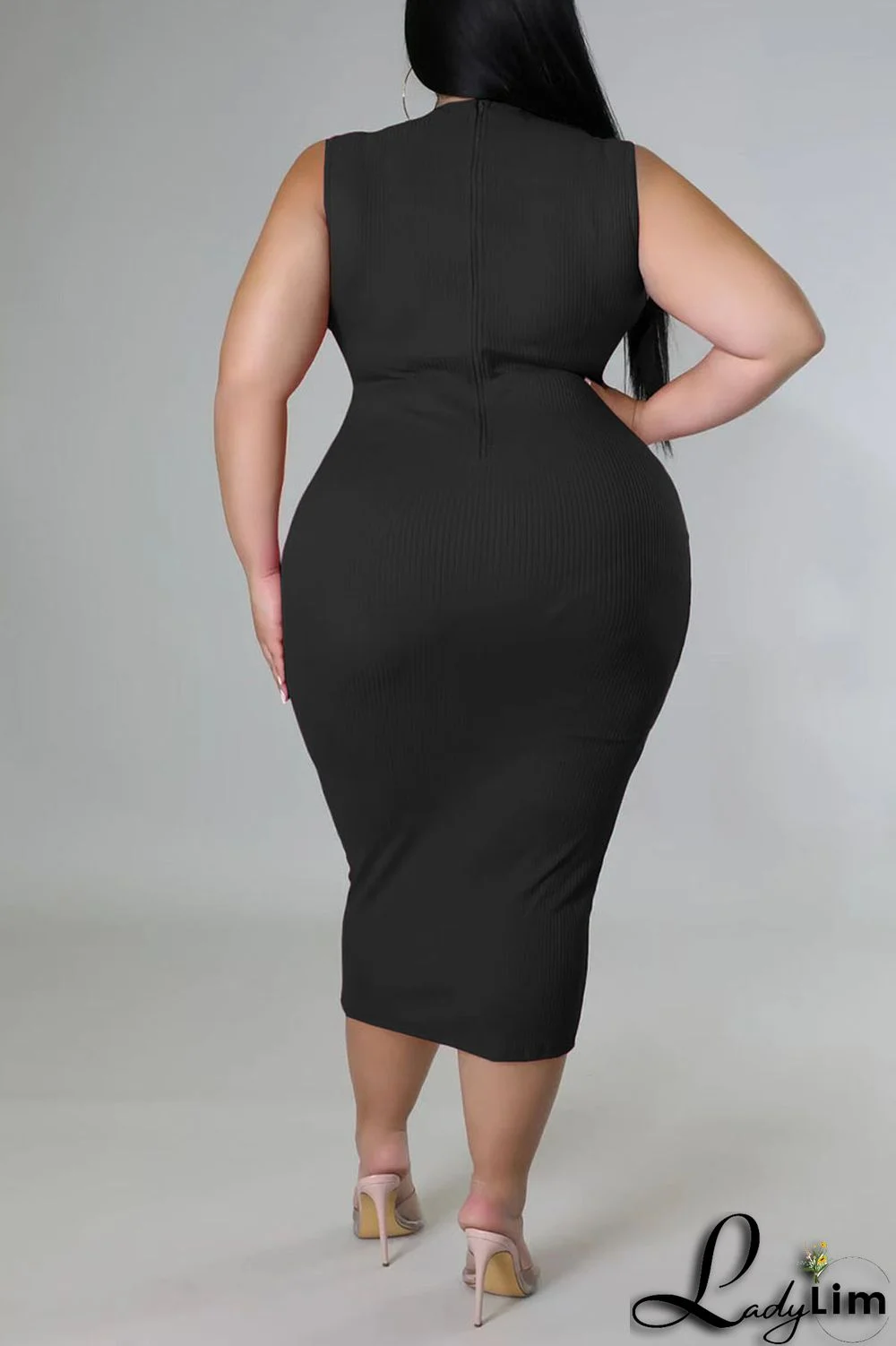 Green Casual Solid Split Joint Knotted O Neck One Step Skirt Plus Size Dresses