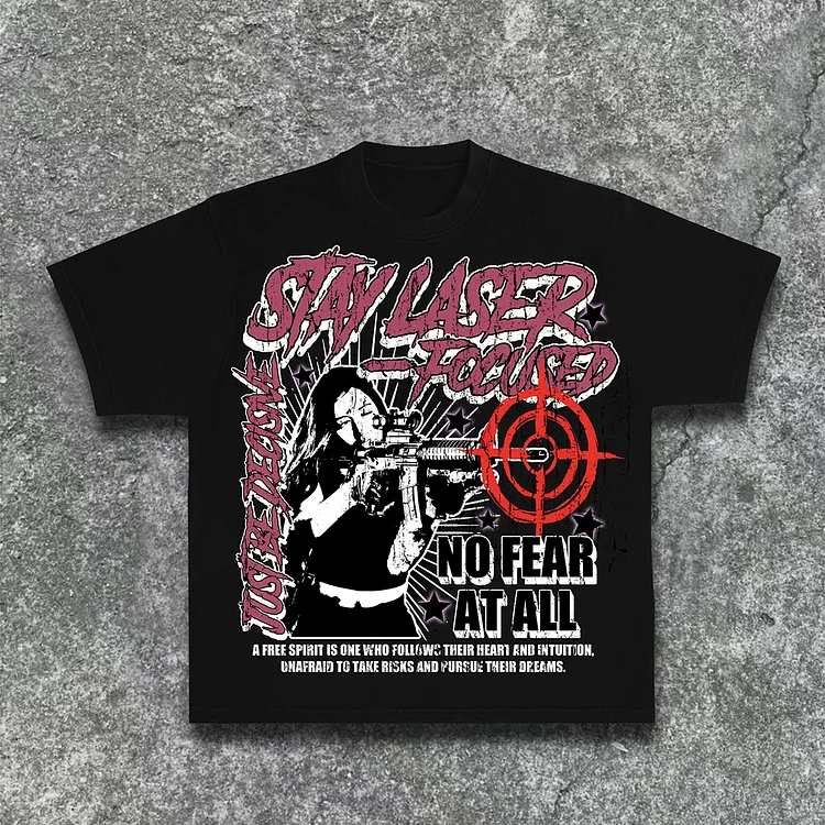 Men's Vintage Guns, Fonts, Street Graphics Acid Washed T-Shirt