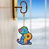Diamond Painting Double Sided Dinosaur Letters P Keychain Pendant