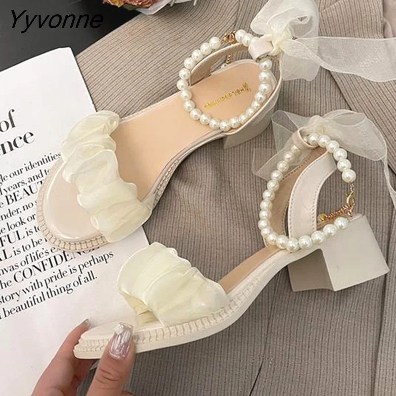 Yyvonne Platform Sandals Female Shoe 2023 Summer Lace Denim Women's High Heels Med Espadrilles Girls Laces Fashion Gladiator Beige 703-1