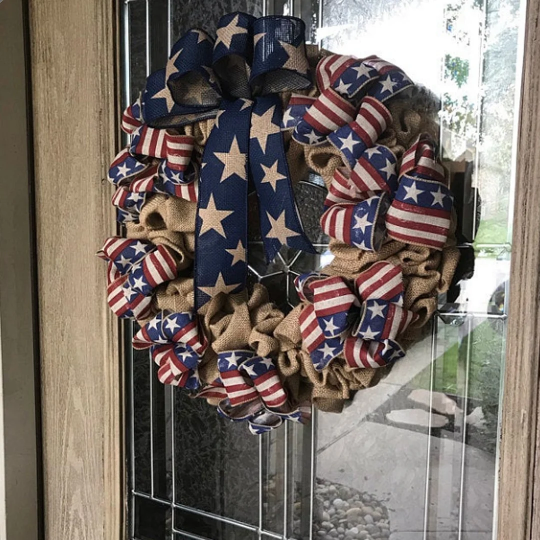 🎁2023 New Arrival-American Flag Wreath🔥Buy 2 items save 10% off