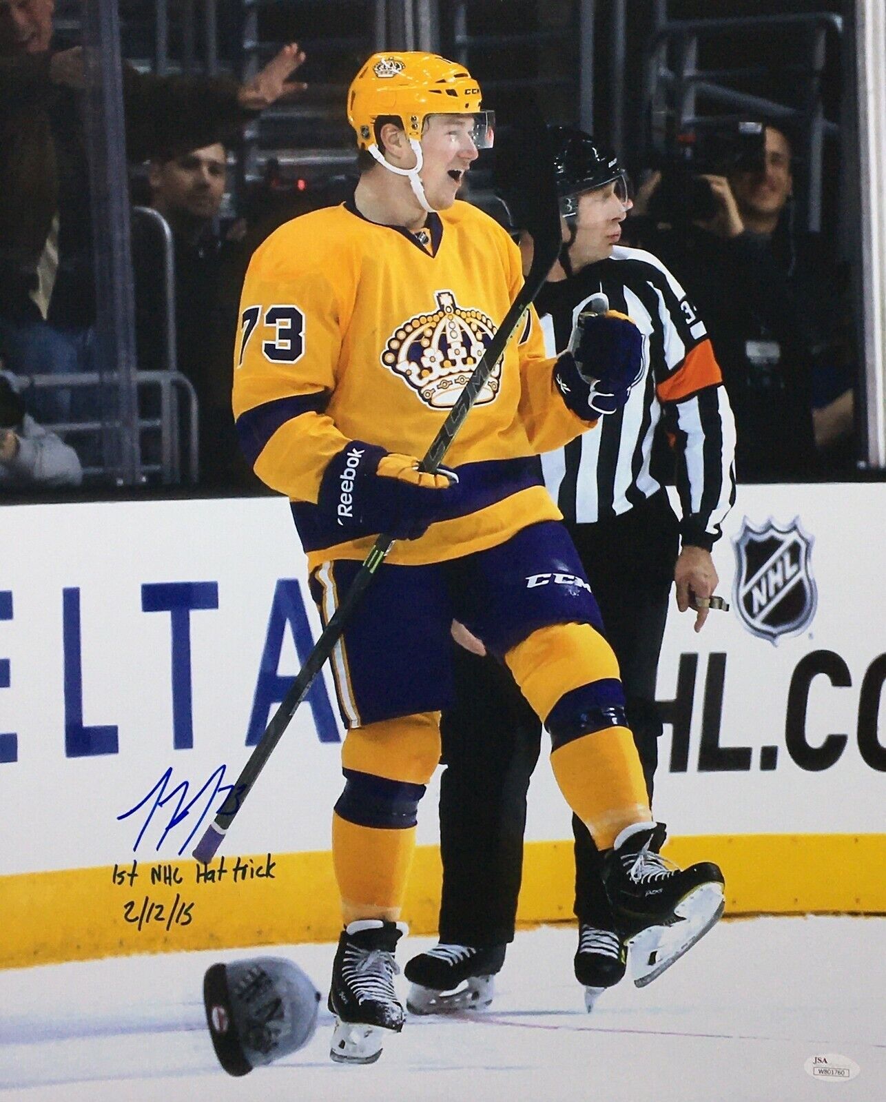 Tyler Toffoli Signed 16x20 Photo Poster painting 1st NHL Hat Trick 2/12/15