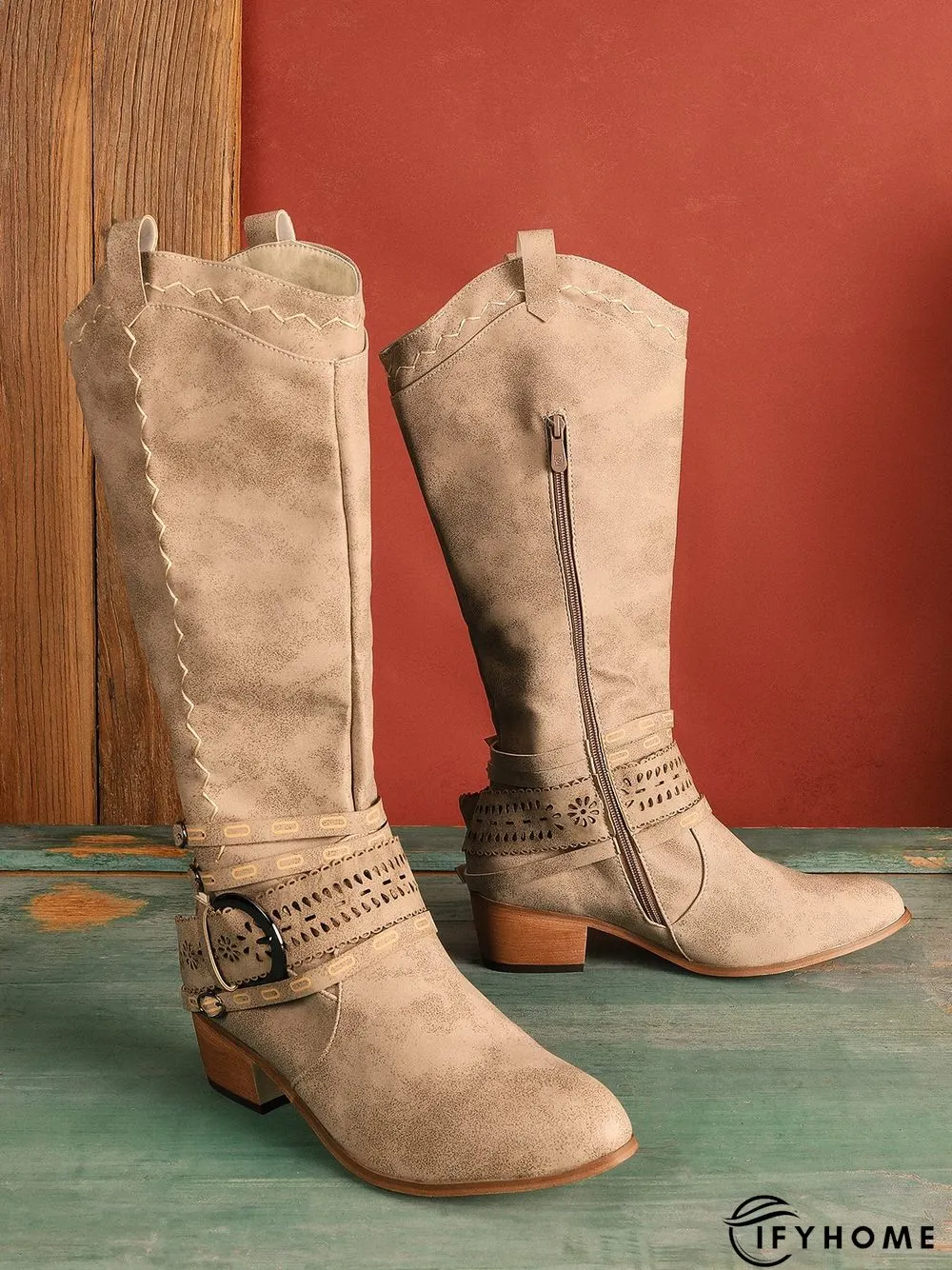 Daily Hollow-Out Spring Fall Cowboy Boot | IFYHOME