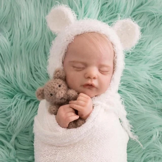 [Baby Reborn Boy] 12" Realistic Sweet Reborn Newborn Baby Eyes Closed Doll Named Roderick