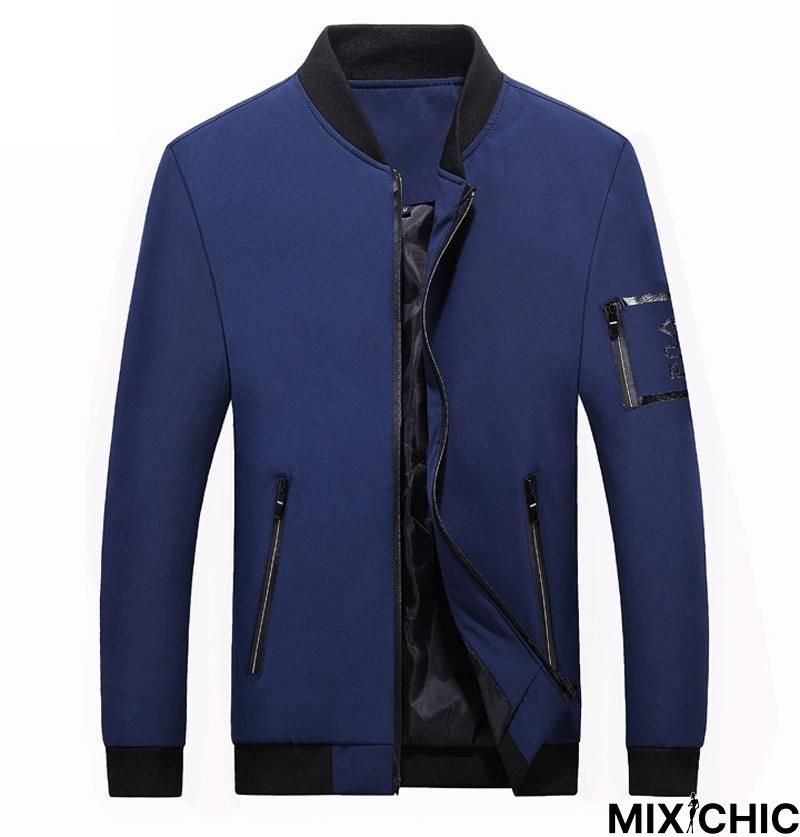 Mens Fashion Baseball Collar Streetwear Hip Hop Coats Outwear Thin Slim Bomber Jackets