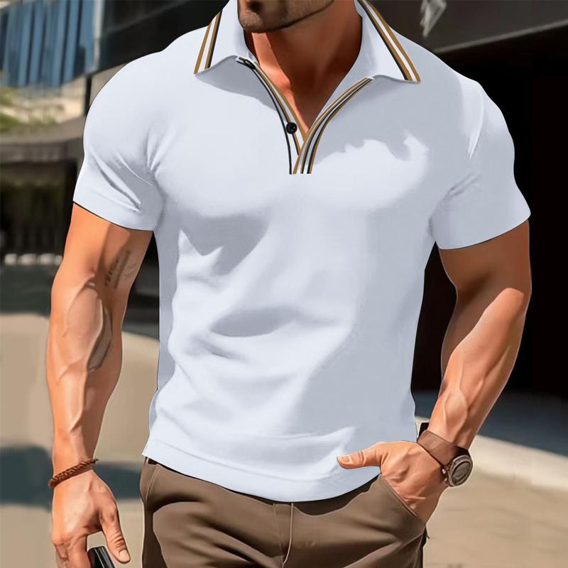 Men's Breathable Lapel Short Sleeve Button POLO Shirt
