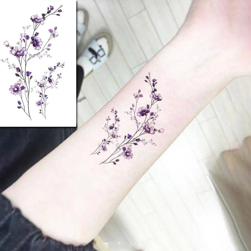 Beautiful Rose Flowers Body Art Neck Abdomen Waterproof Fake Tattoo Sexy for Woman Men Flash Temporary Small Size Tattoo Sticker