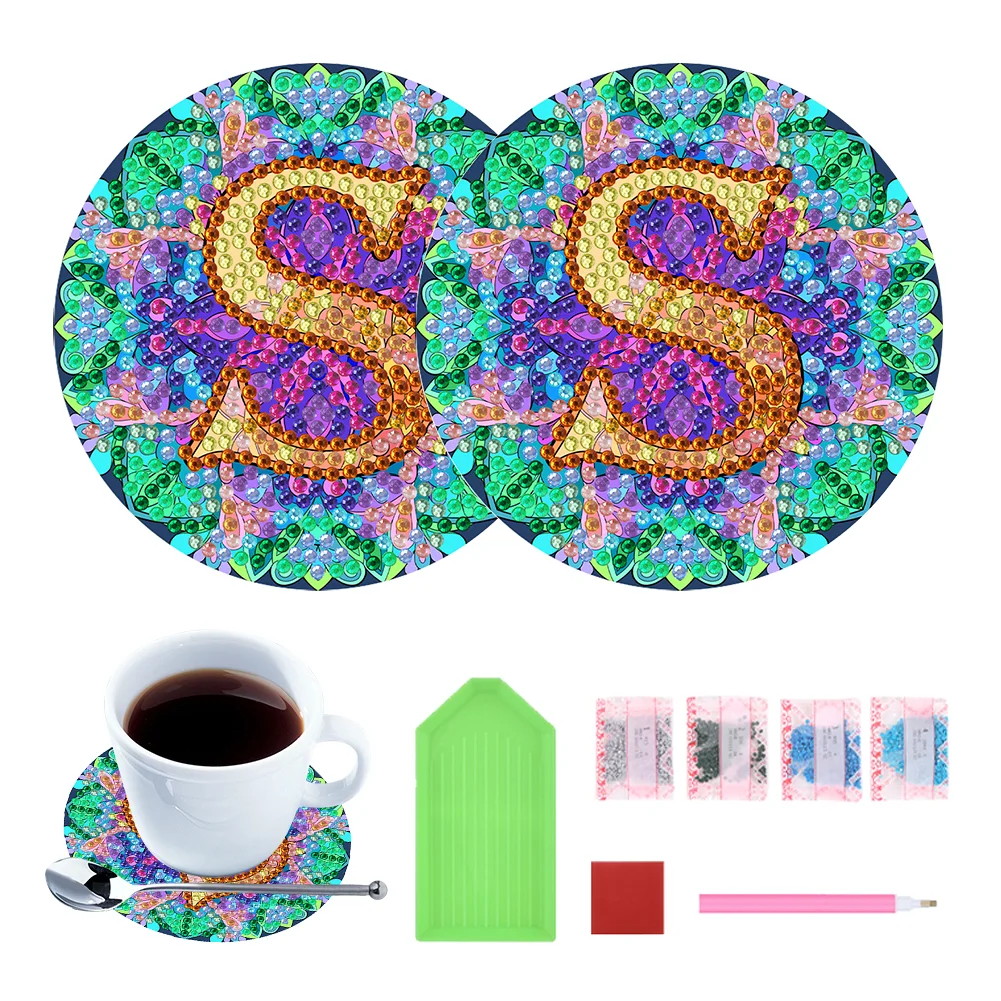 2PCS Diamond Painting Art Coaster Kit Special Shape Diamond Painting DIY Coaster