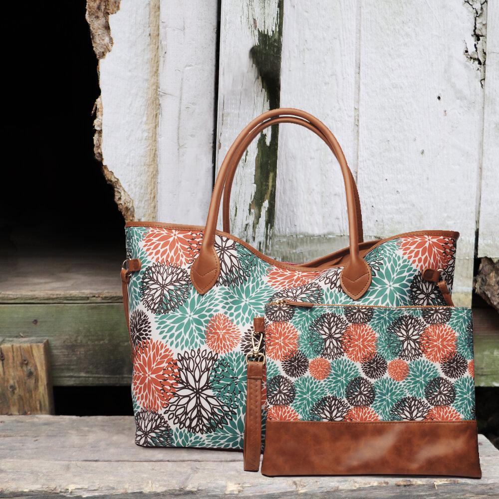 Ladies western ethnic PU two-piece handbag