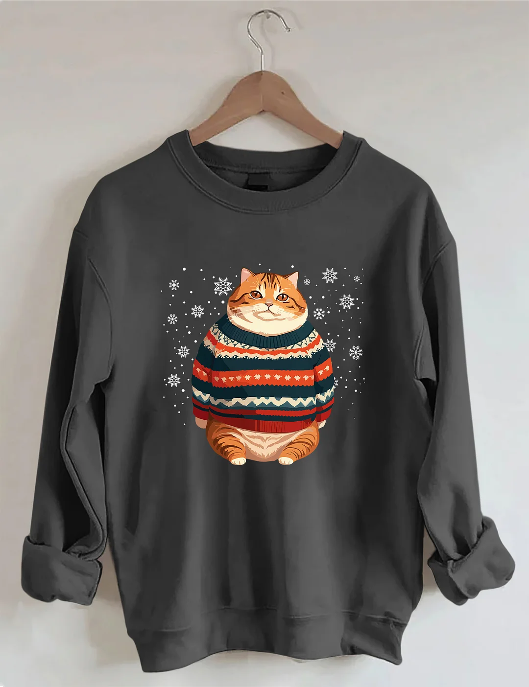 Fat Cat In Sweatshirt