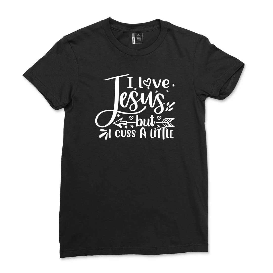 Faith T Shirt Unisex Christian Religious T-Shirt Gifts I Love Jesus But I Cuss A Little tShirt Summer Comfy Church Prayer Tees - neewho