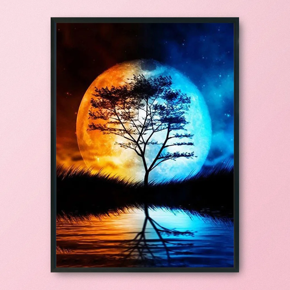 11CT Stamped Cross Stitch - Moon Tree(Canvas|36*46CM)