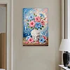 DIY Pearl Painting Hibiscus Vase for Home Decor with Frame(30x20cm)