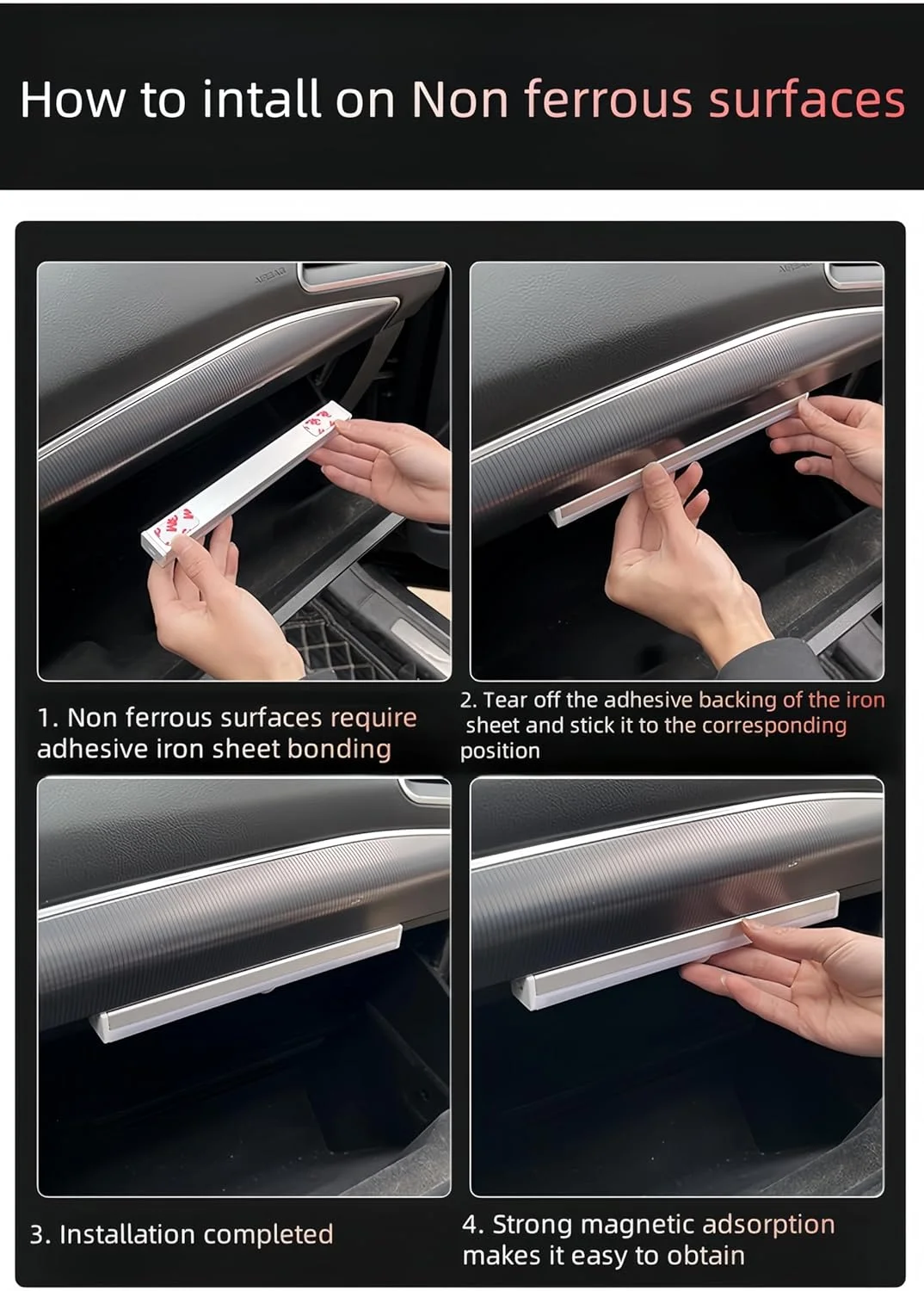 Magnetic Interior Rear LED Dome Light Roof Reading Light, Universal Car Trunk Roof Interior Lamp Emergency Lighting Tool- Automatic Sensing Switch, Infinite Dimming (10CM)