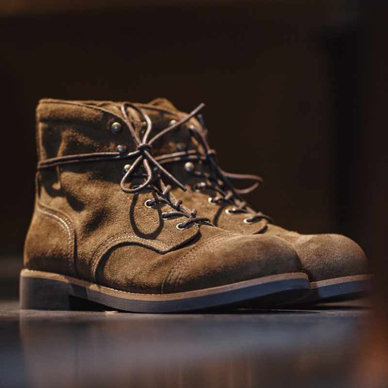 Vintage Motorcycle Suede Leather Martin Boots