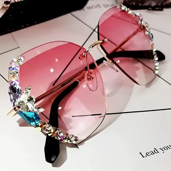 Meladen™ 2021 Vintage Mode Randlose Kristall Sonnenbrille
