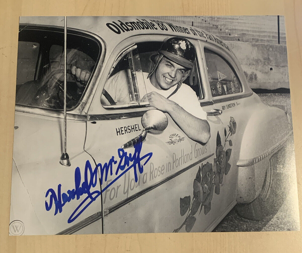 HERSHEL MCGRIFF HAND SIGNED 8x10 Photo Poster painting AUTOGRAPHED NASCAR RACING LEGEND RARE COA