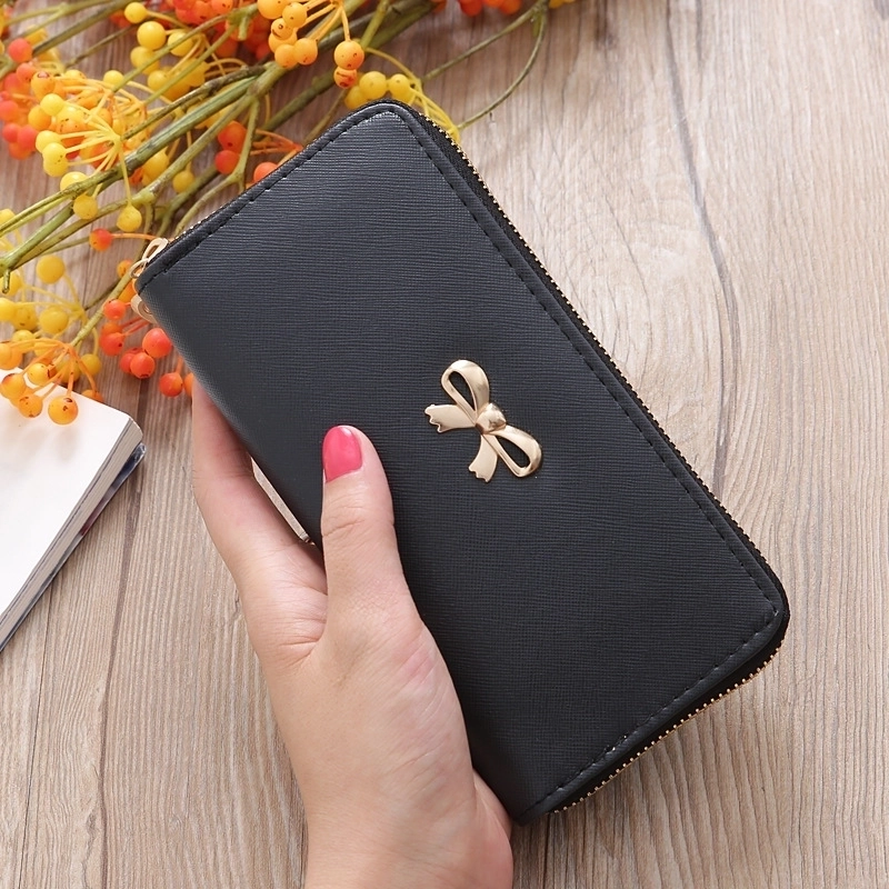 Korean Bowknot Solid Color Wallet
