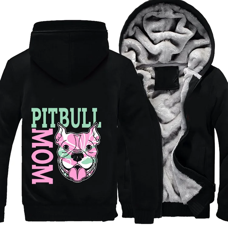 Pink Pit Bull Mom, Pitbull Fleece Jacket