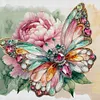Jewel Butterfly And Peony-11CT Stamped Cross Stitch 45*45cm/17.72*17.72in