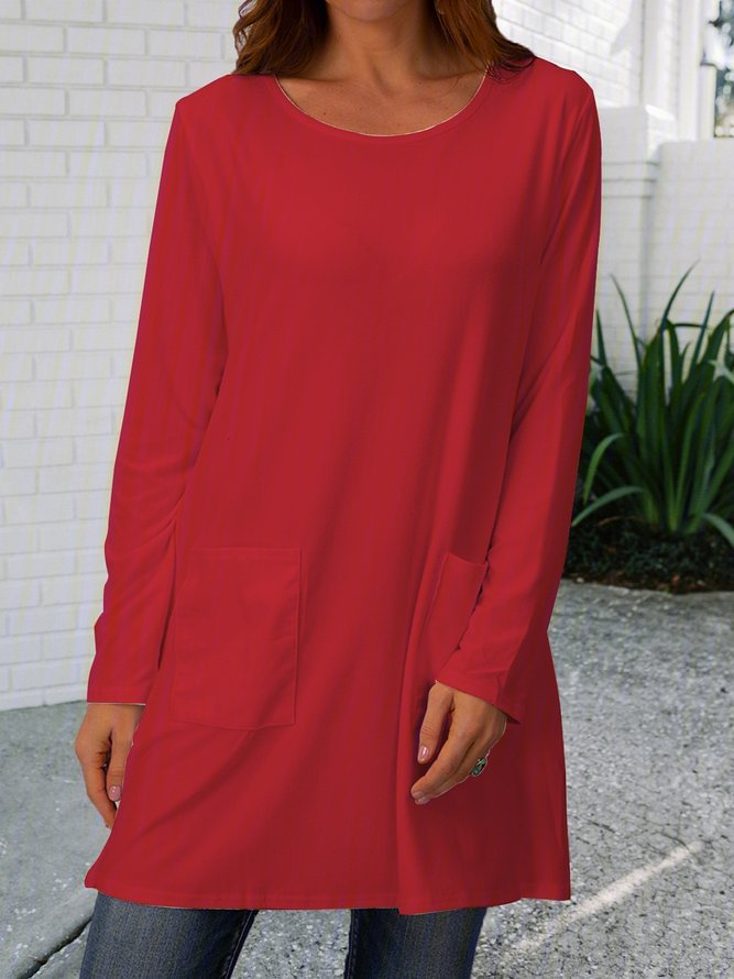 Cotton-Blend Long Sleeve Shirts & Tops