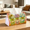 (24cm)Diamond Art Tissue Box DIY PU Napkin Cover for Home(best grandma ever)