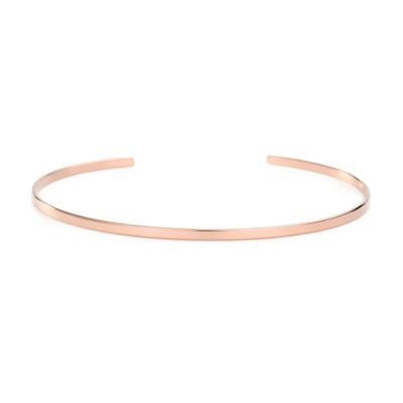 Modern Style Classic Style Commute Round Solid Color 316 Stainless Steel  14K Gold Plated Bangle In Bulk