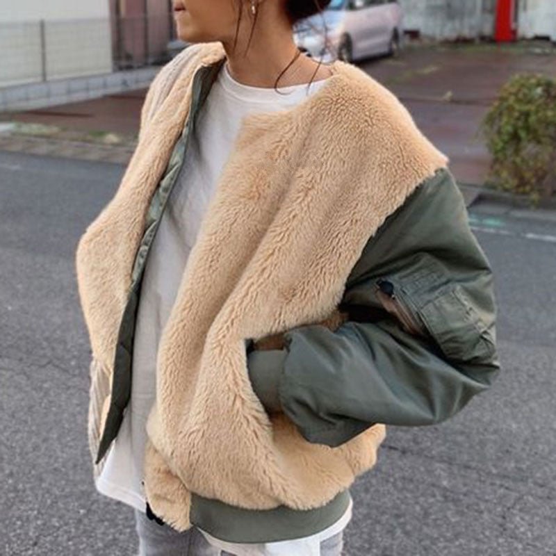 Autumn and Winter Stitched Sweater Cotton Coat Women's Coat | IFYHOME
