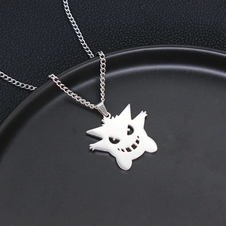Pokémon Gengar Hip Hop Disco Stainless Steel Necklace