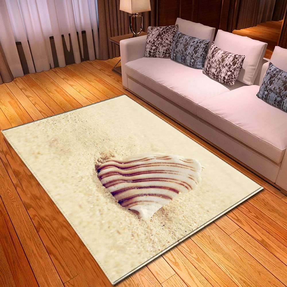 Living Room Sofa Carpet Home Bedroom Children's Decor Floor Rugs Seaside Pattern Coffee Table Hallway Balcony Kids Bedside Mat