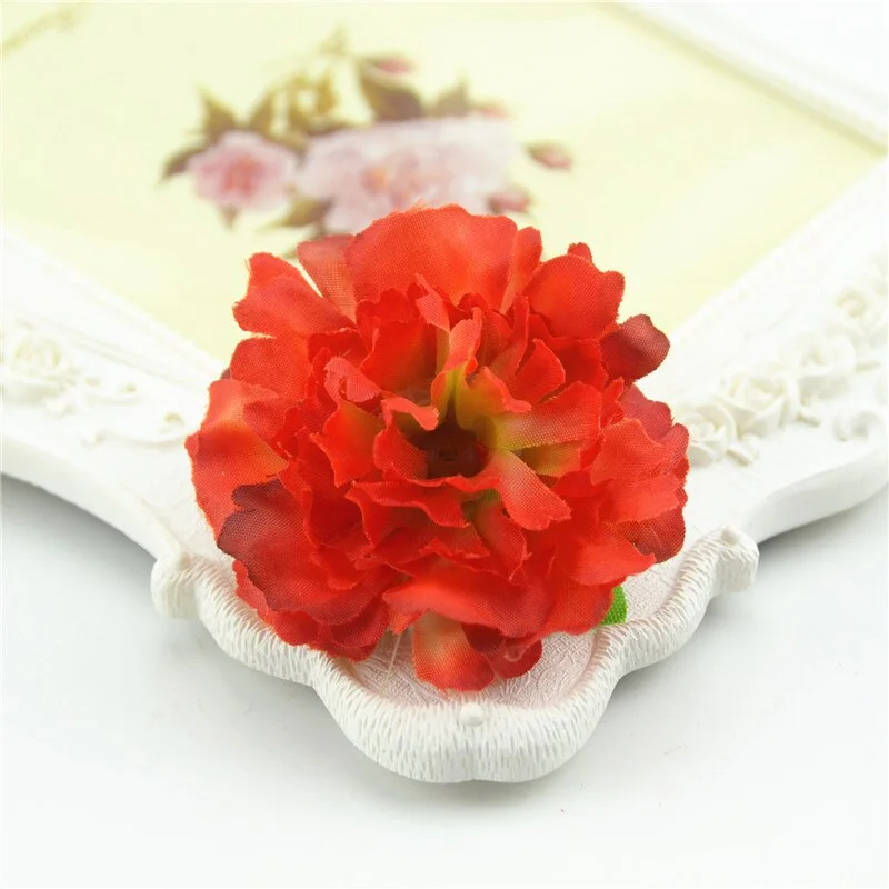 10pcs Cheap 4.5cm Mini Artificial Silk Flower Heads European Fall Vivid Peony For Wedding Home Decoration Chrismas Gift Crafts