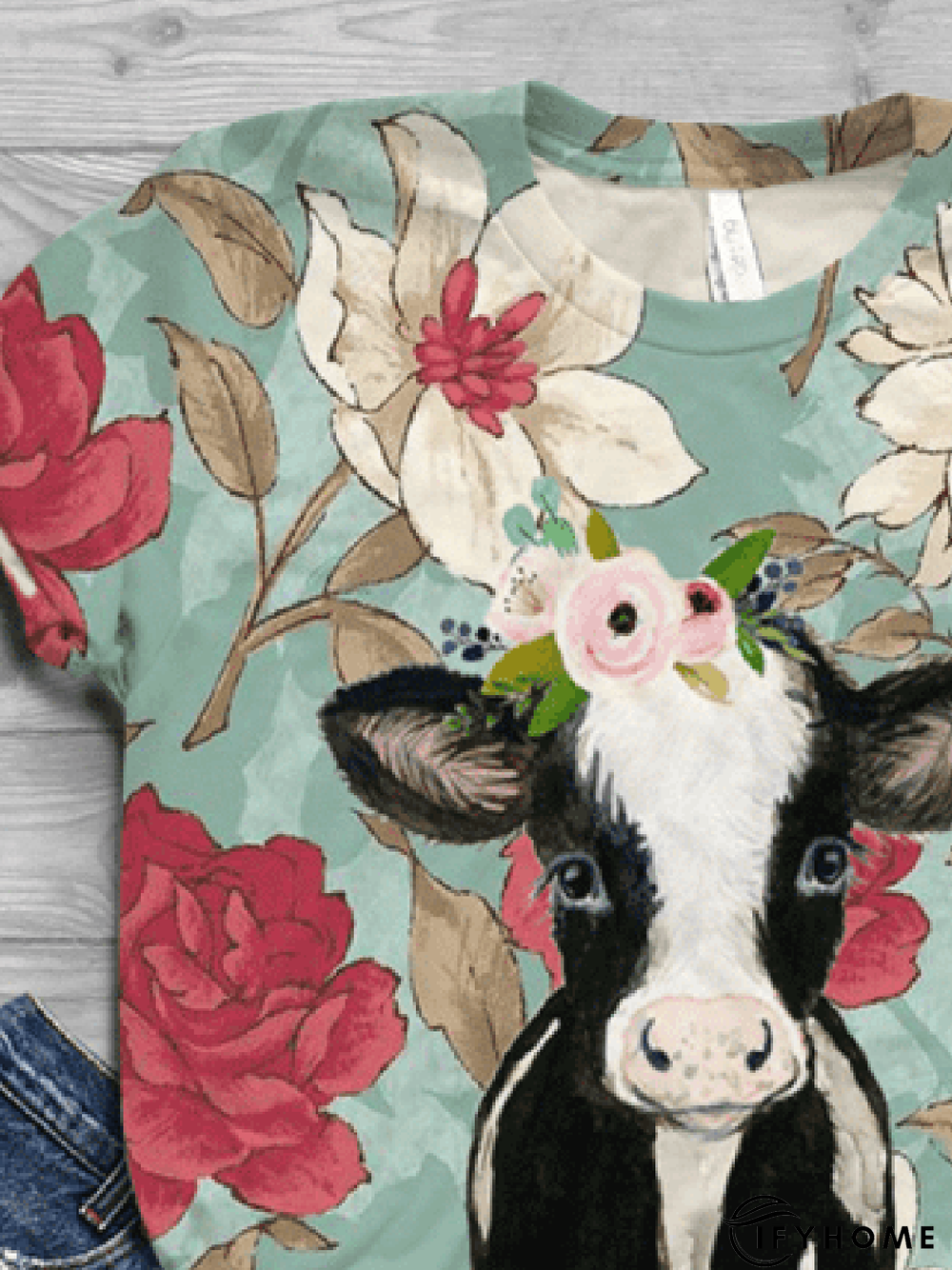 Short Sleeve Crew Neck Printed Casual T-shirt | IFYHOME