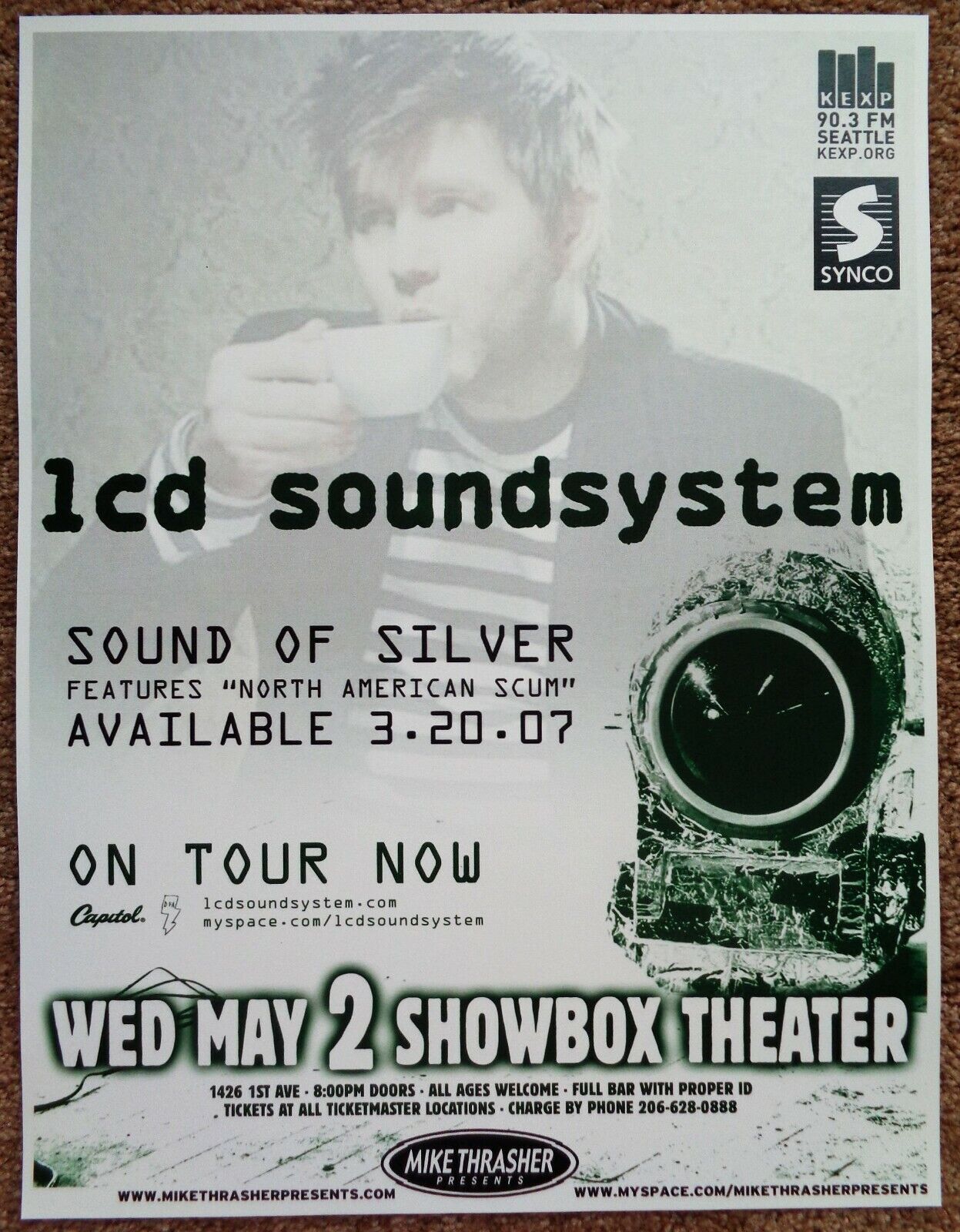 LCD SOUNDSYSTEM 2007 Gig POSTER Seattle Washington Concert .