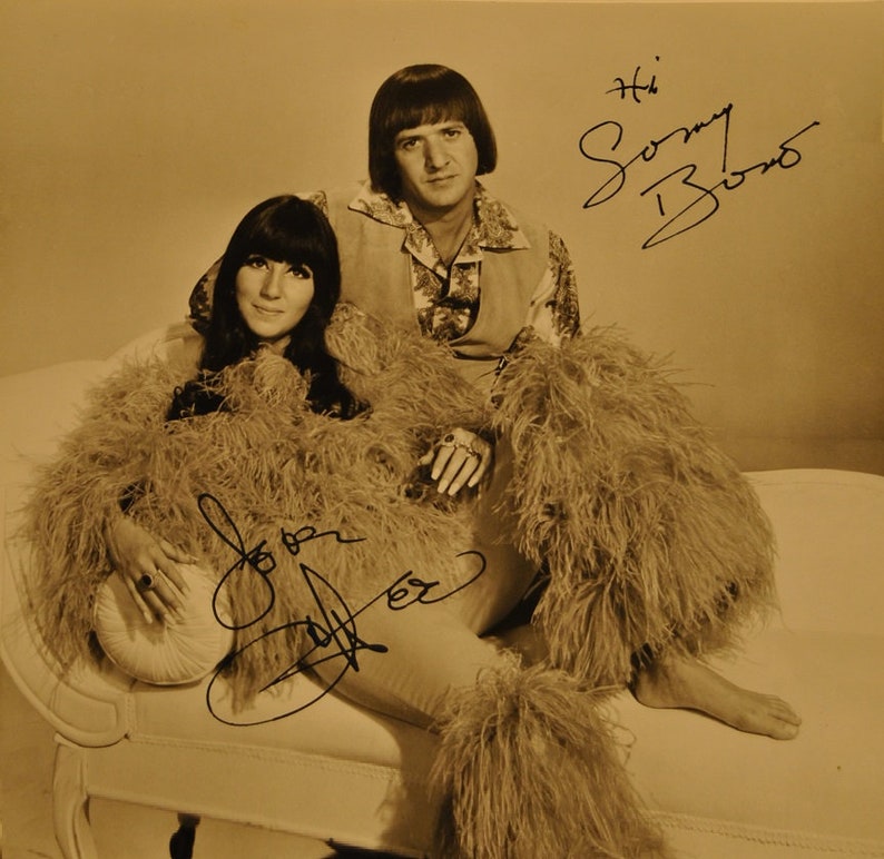 SONNY & CHER SIGNED Photo Poster painting The Sonny And Cher Comedy Hour I Got You Babe wcoa