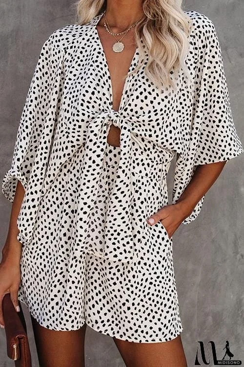 MidiSono - Print Bat Knot Romper