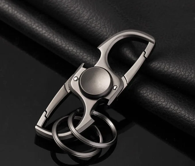 Unique Stainless Steel Bottle Opener Multifunction Key Chain 2 Alloy Key Fidget Spinner Rings for Men Beer Kitchen Bar Tools