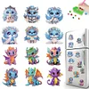 12PCS 2d flache DIY Diamant Kunst K&uuml;hlschrank Aufkleber f&uuml;r Wohnkultur (Flugsaurier)