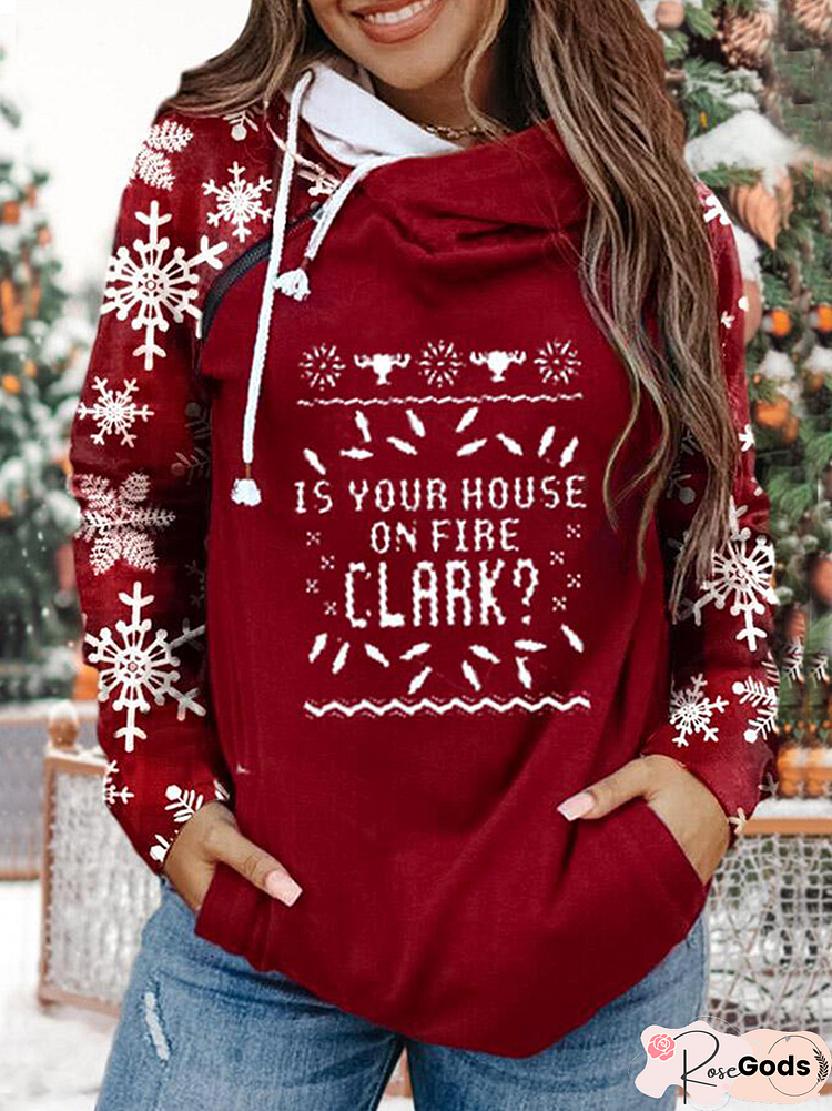 Christmas Casual Raglan Sleeve Half Turtleneck Sweatshirts