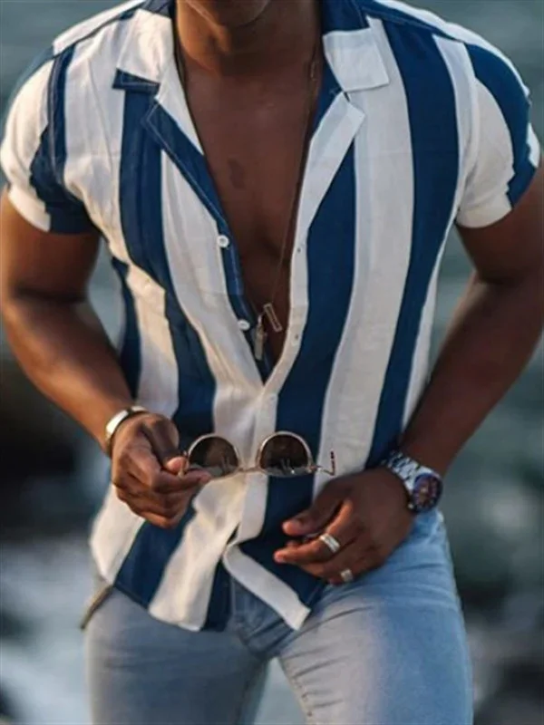Men's Print Cotton Linen Shirt