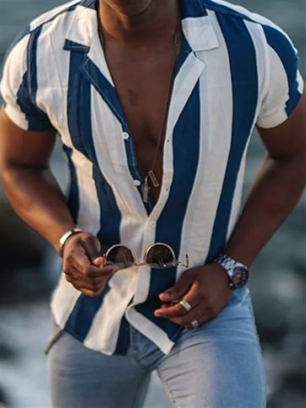 Men's Print Cotton Linen Shirt