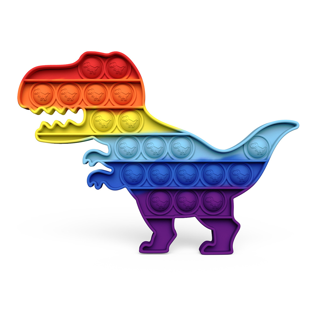 

Silicone Rainbow Dinosaur Push Bubble Sensory Toy Fidget Anti Stress Toys, 501 Original