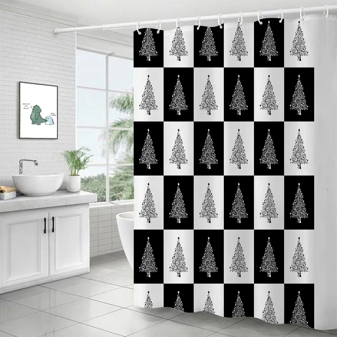 Waterproof Shower Curtains for Bathroom Home Decor Polyester Fabric Shower Curtains Geometric Pattern Multi-size Shower Curtain