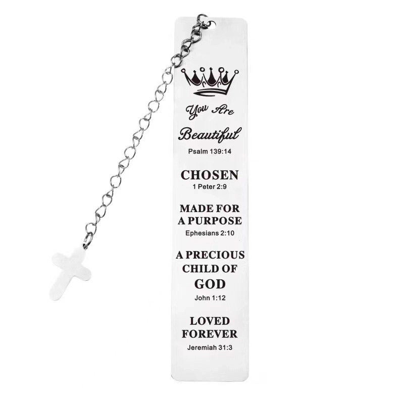 Fashion Creative Metal Stainless Steel Lettering Bookmark