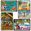 4pcs - Beach - Vintage Metal Signs- Vintage Metal Signs(12*16Inch)