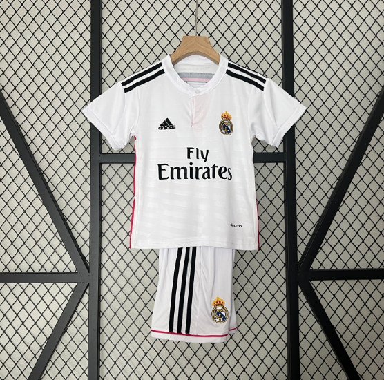 2014-2015 Retro Real Madrid Home Kids Kit Football Shirt Thai Quality