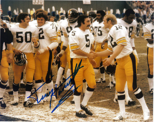 TERRY HANRATTY PITTSBURGH STEELERS ACTION SIGNED 8x10